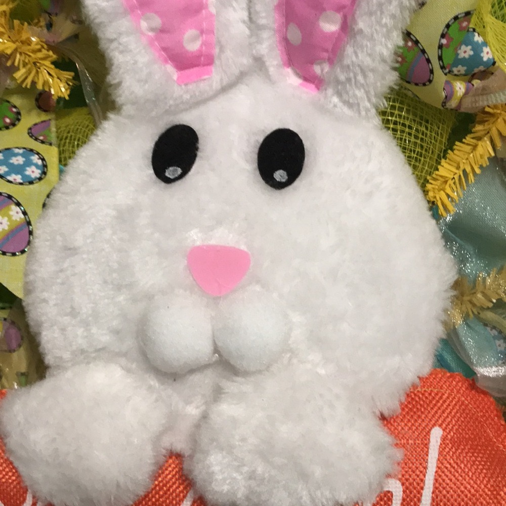 Handcrafted Easter Bunny Welcome Wreath - Picture 5 of 5